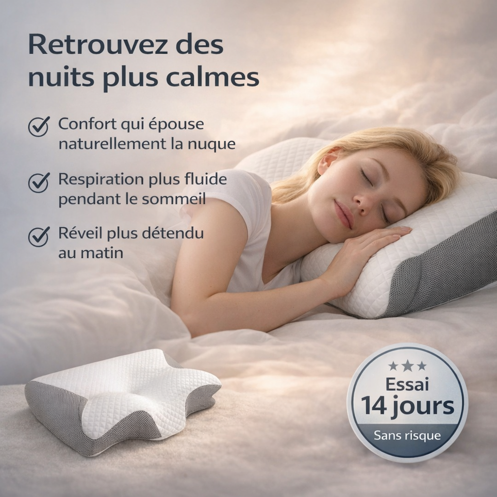 BLXCKREST™ Oreiller Cervical | Soulage la nuque, améliore le sommeil