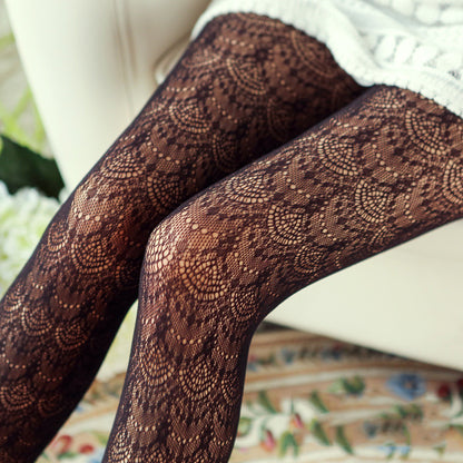 Collants dentelle fleur