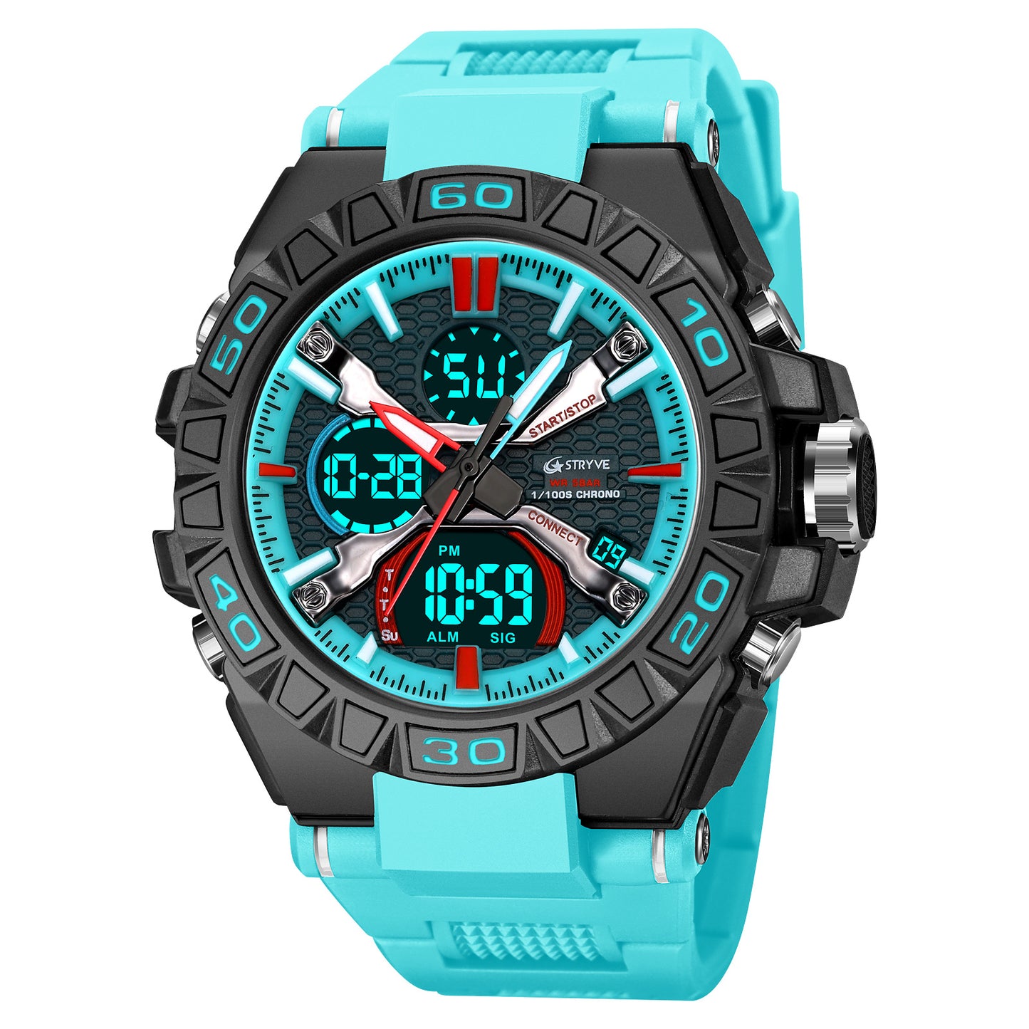 Montre homme digital et aiguille