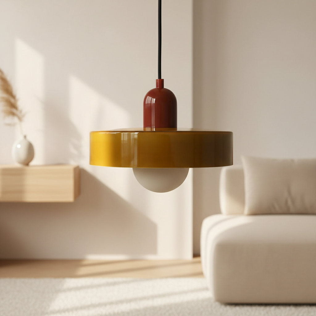 Suspension en Verre Coloré – Lustre Design Style Bauhaus