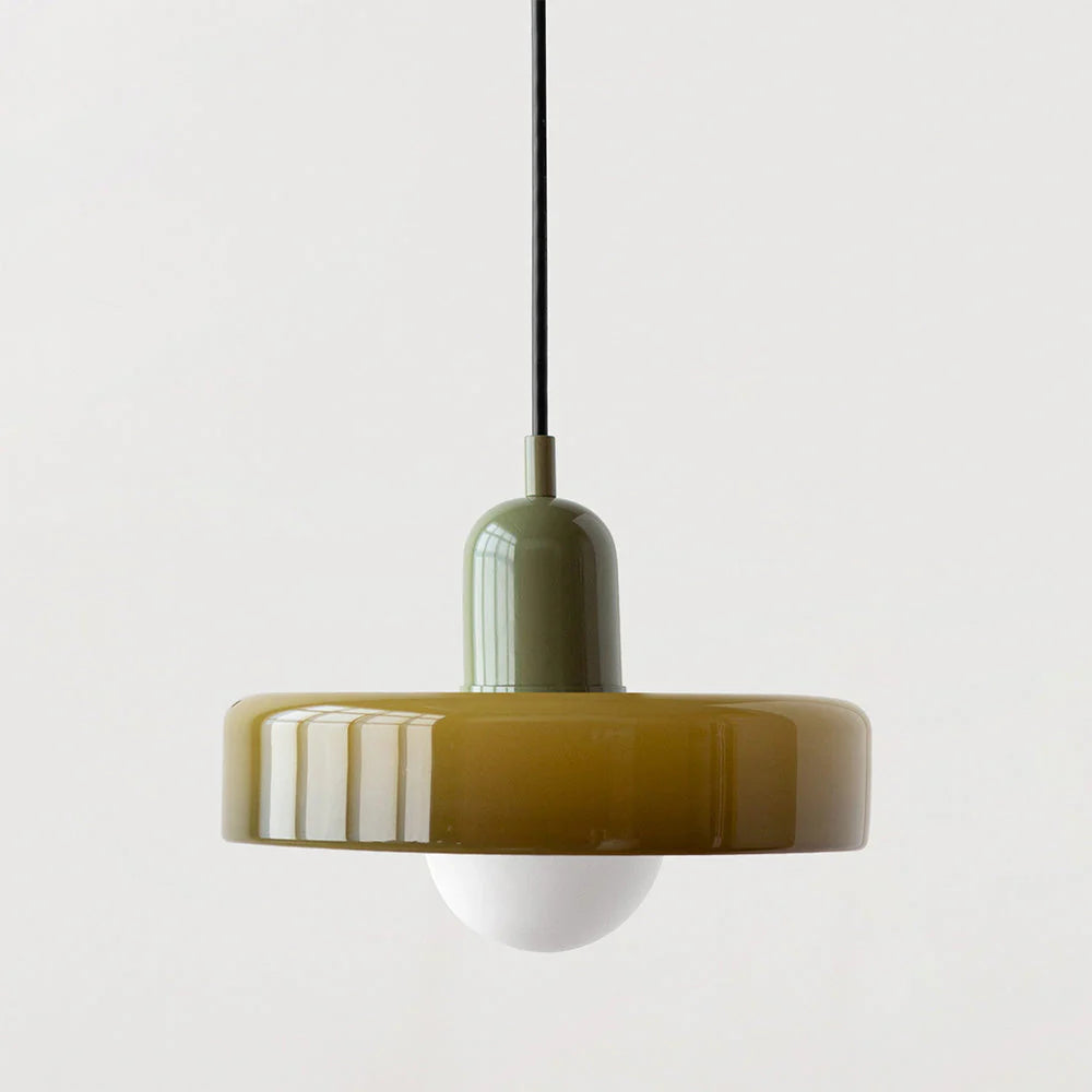 Suspension en Verre Coloré – Lustre Design Style Bauhaus