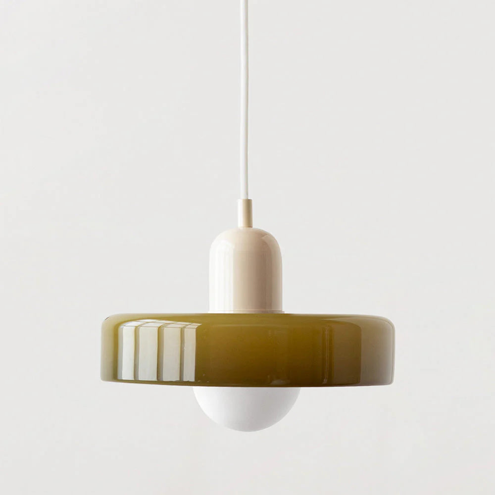 Suspension en Verre Coloré – Lustre Design Style Bauhaus