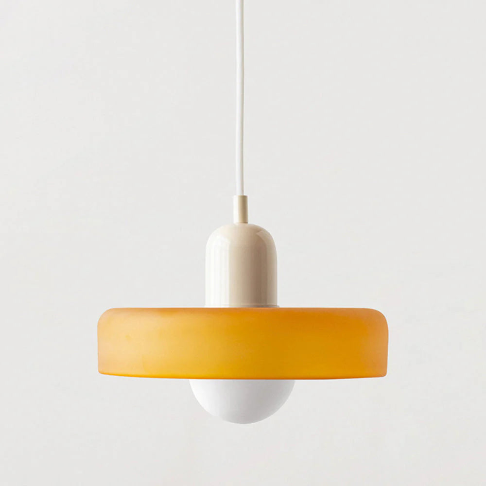 Suspension en Verre Coloré – Lustre Design Style Bauhaus