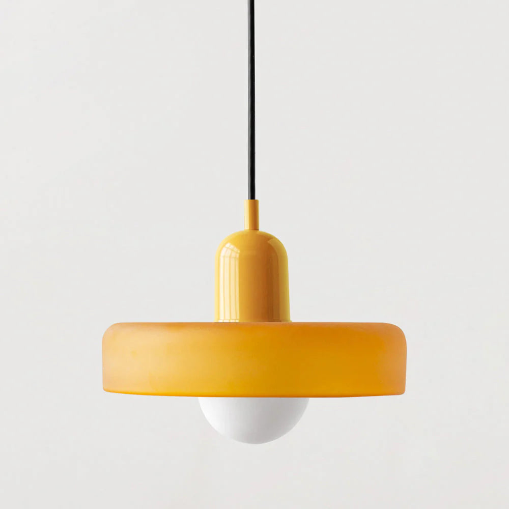 Suspension en Verre Coloré – Lustre Design Style Bauhaus