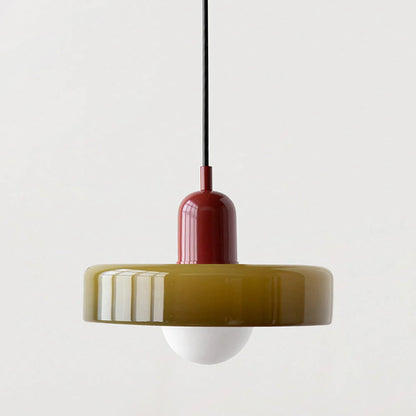 Suspension en Verre Coloré – Lustre Design Style Bauhaus