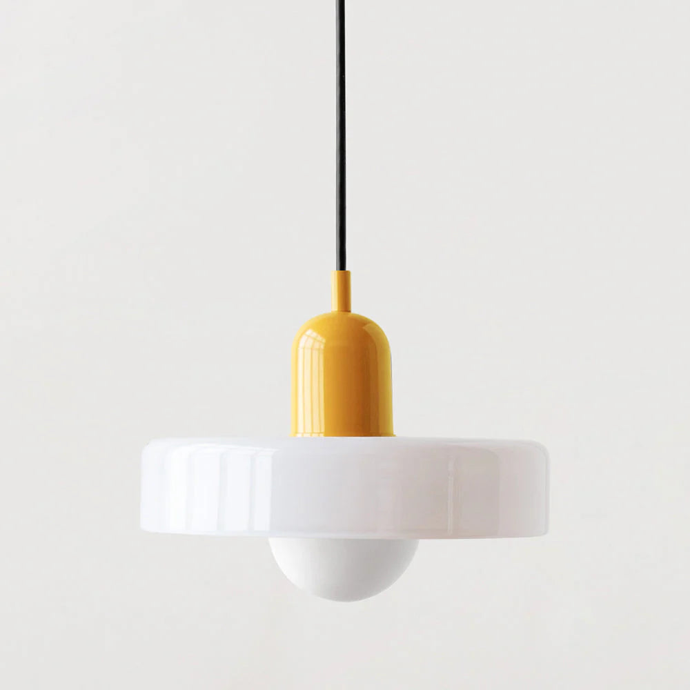 Suspension en Verre Coloré – Lustre Design Style Bauhaus