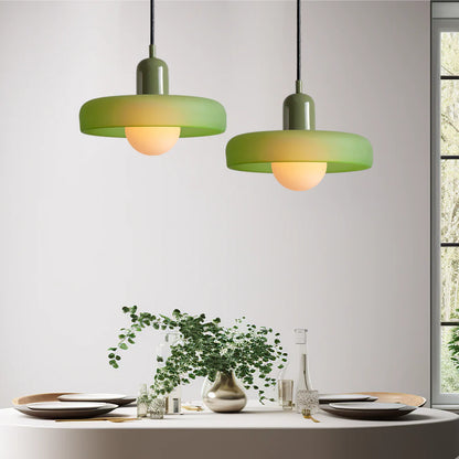 Suspension en Verre Coloré – Lustre Design Style Bauhaus