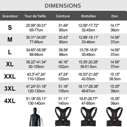 Correcteur de Posture - Redresse Dos pour Homme et Femme - Blxck France