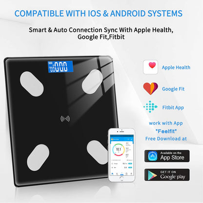 Balance Connectée FIT+ Poids, IMC, Analyse de la composition corporelle - Blxck France