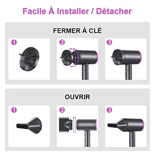 Sèche-Cheveux Professionnel Ionique Ultra-léger - Blxck France