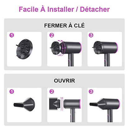 Sèche-Cheveux Professionnel Ionique Ultra-léger - Blxck France