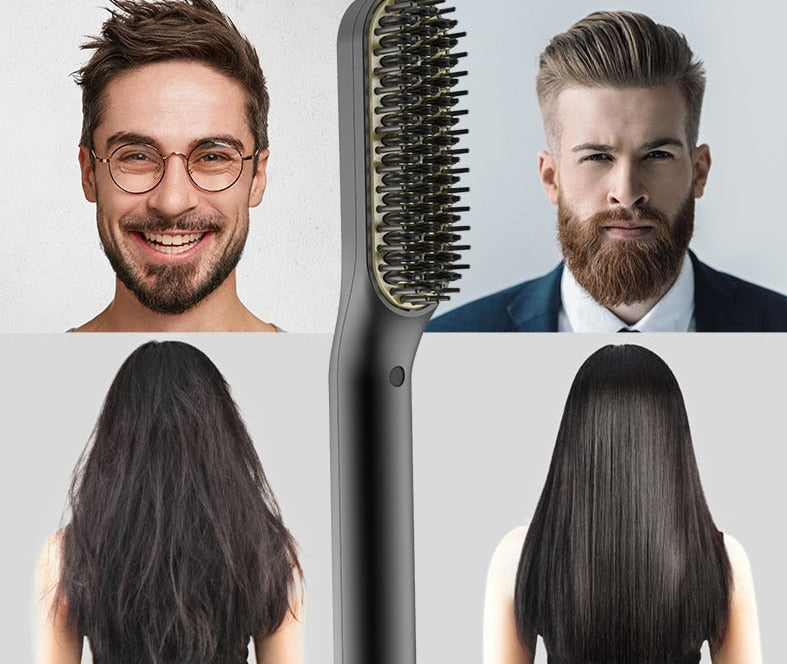Brosse Lissante Chauffante pour Barbe et Cheveux - Blxck France