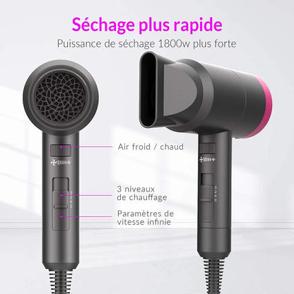 Sèche-Cheveux Professionnel Ionique Ultra-léger - Blxck France