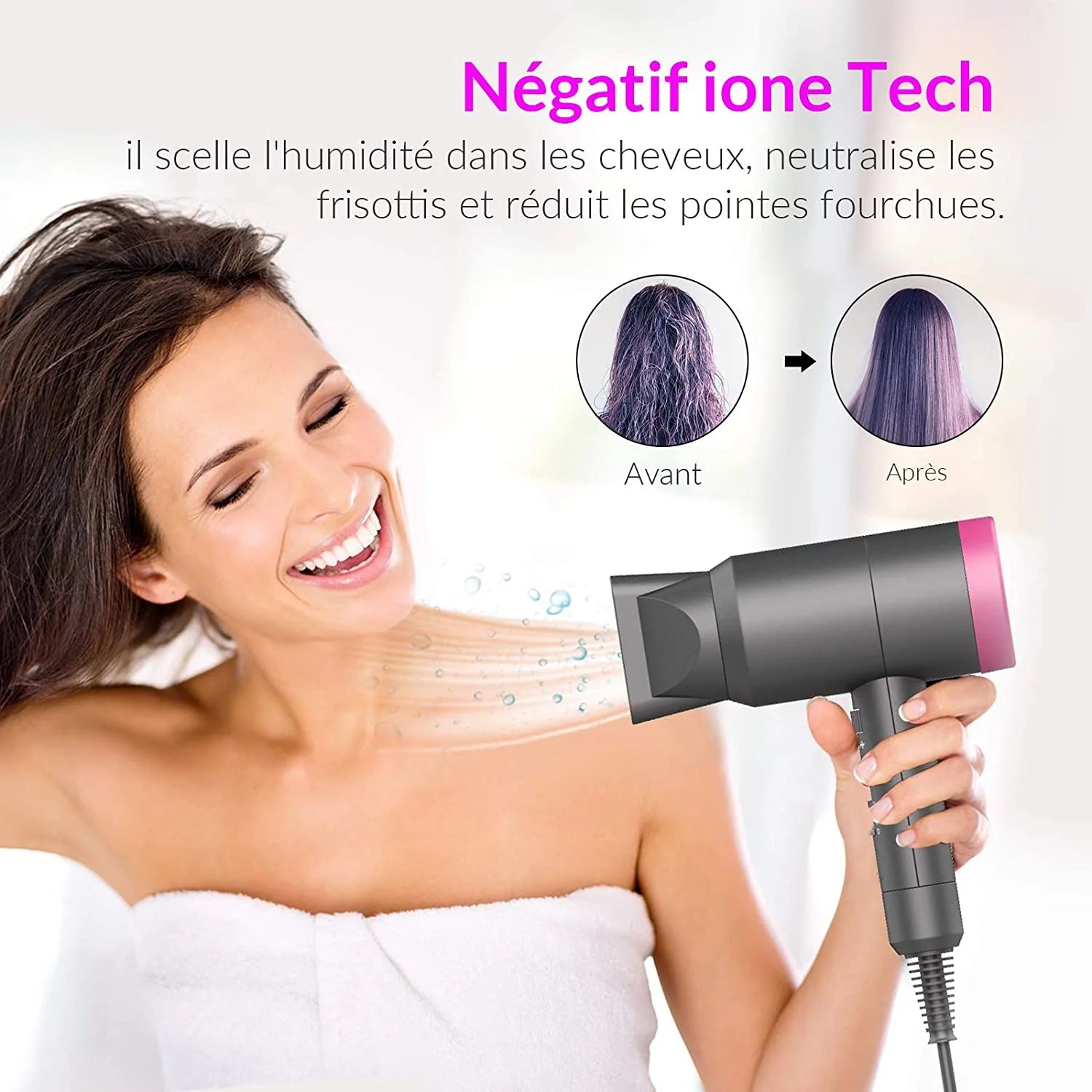 Sèche-Cheveux Professionnel Ionique Ultra-léger - Blxck France