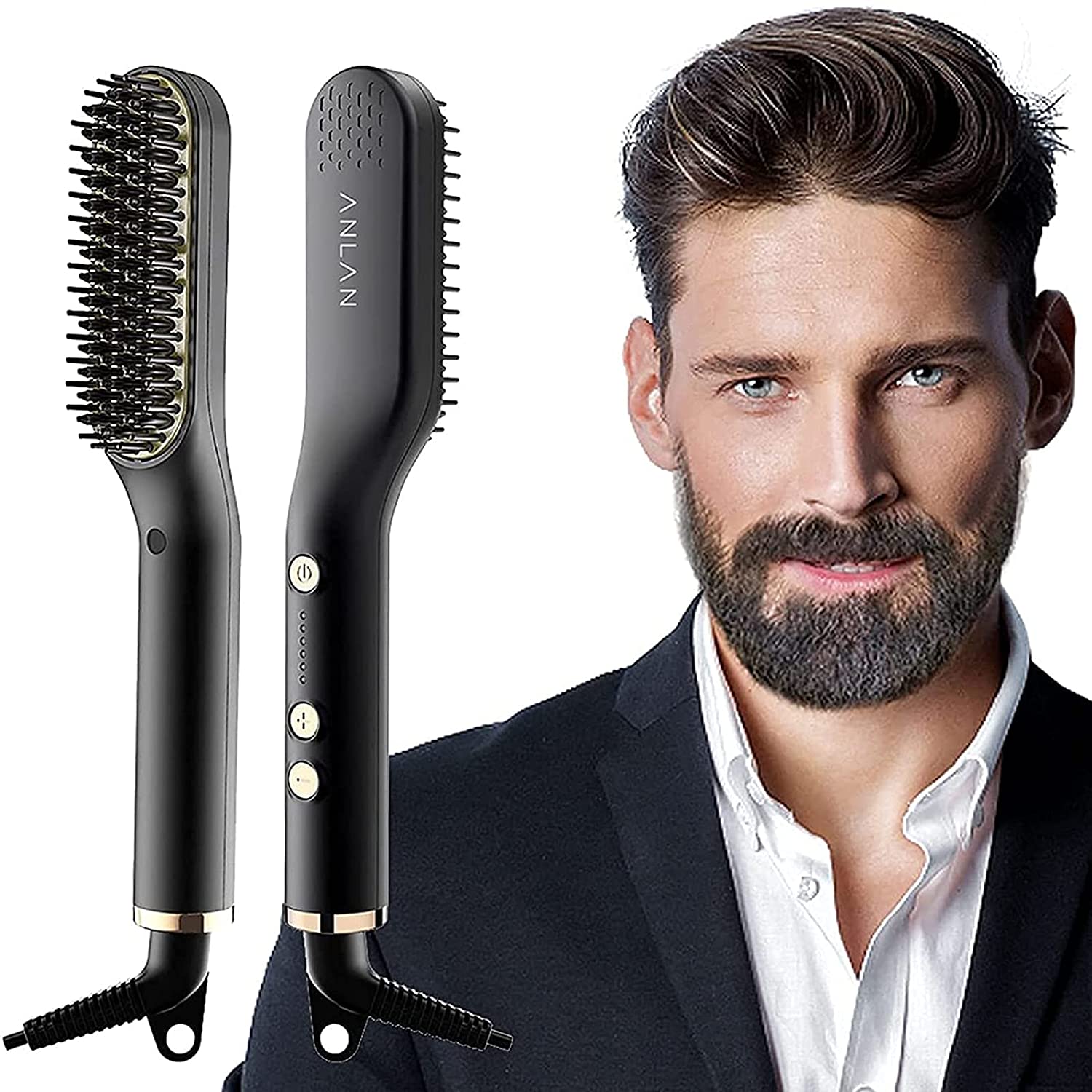 Brosse Lissante Chauffante pour Barbe et Cheveux - Blxck France