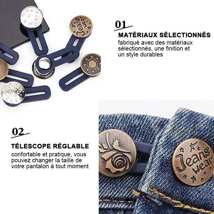 Boutons d'Extension Rétractable pour Pantalon (5PCS) - Blxck France