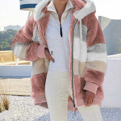 Manteau à capuche - Veste fourrure femme - Blxck France