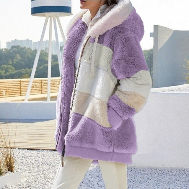 Manteau à capuche - Veste fourrure femme - Blxck France