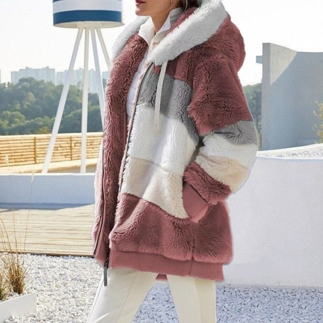 Manteau à capuche - Veste fourrure femme - Blxck France