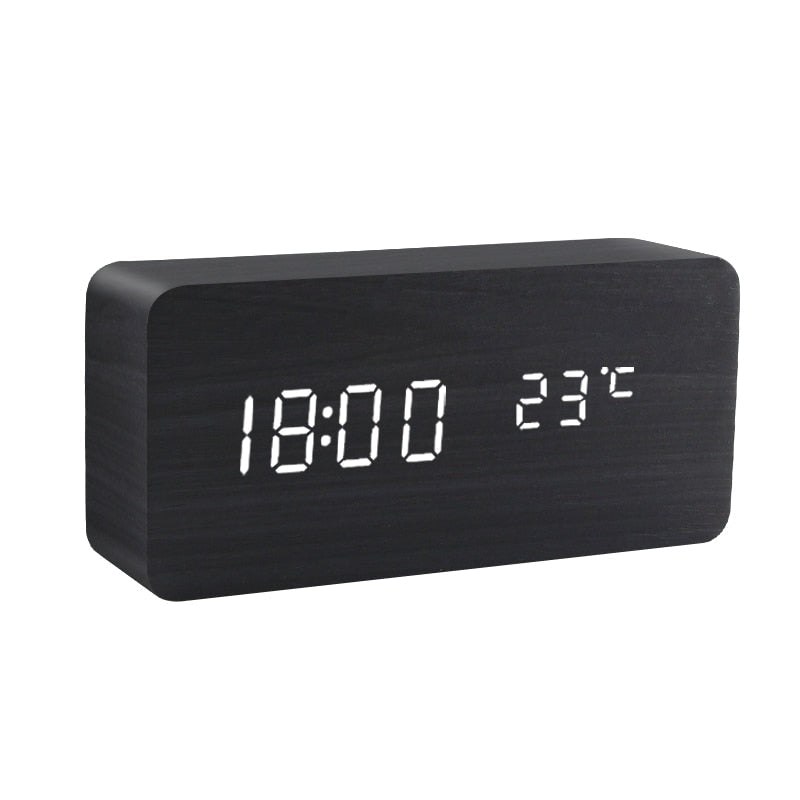 Réveil En Bois à LED - Reveil intelligent - Blxck France