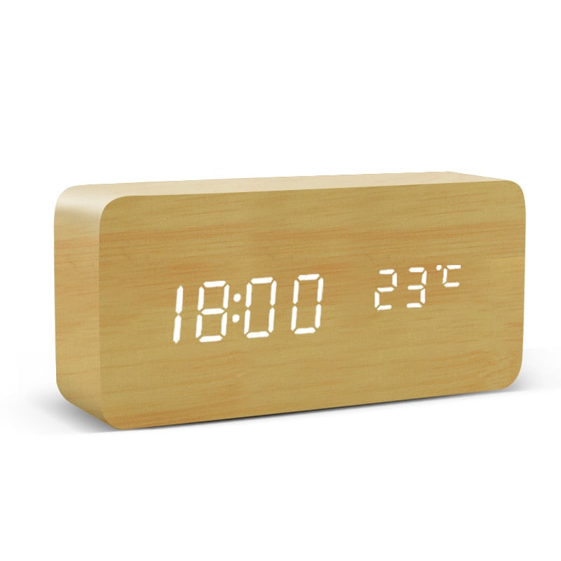 Réveil En Bois à LED - Reveil intelligent - Blxck France