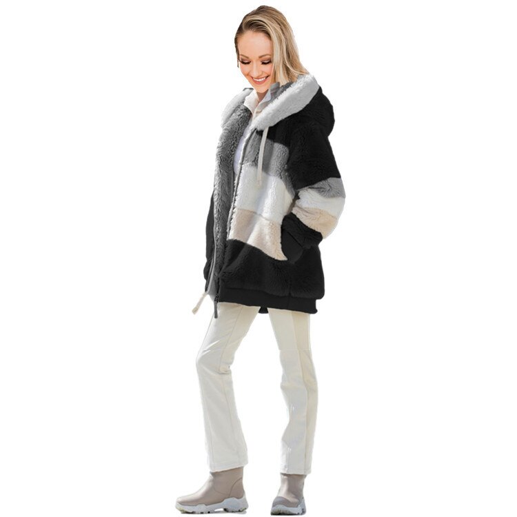 Manteau à capuche - Veste fourrure femme - Blxck France