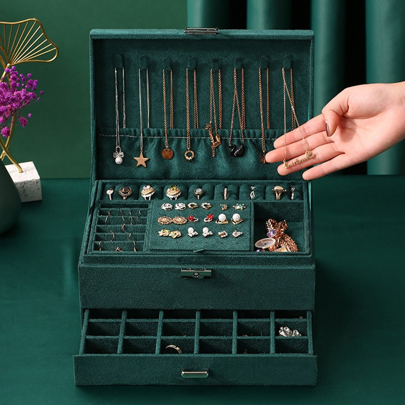 Boîte à Bijoux En Velours avec Tiroir pour Filles et Femmes - Blxck France