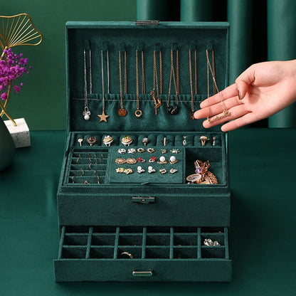 Boîte à Bijoux En Velours avec Tiroir pour Filles et Femmes - Blxck France