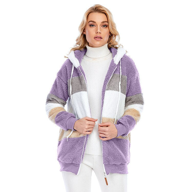 Manteau à capuche - Veste fourrure femme - Blxck France
