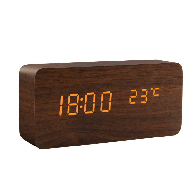 Réveil En Bois à LED - Reveil intelligent - Blxck France