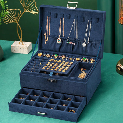 Boîte à Bijoux En Velours avec Tiroir pour Filles et Femmes - Blxck France