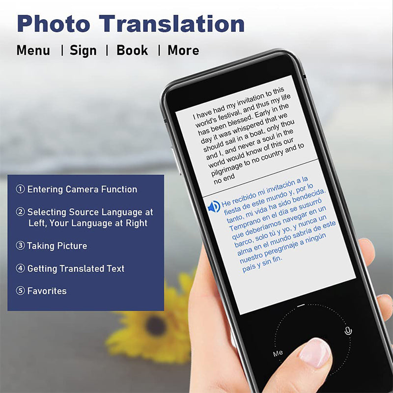 Traducteur photo audio hors ligne 107 langues avec écran tactile - Blxck France