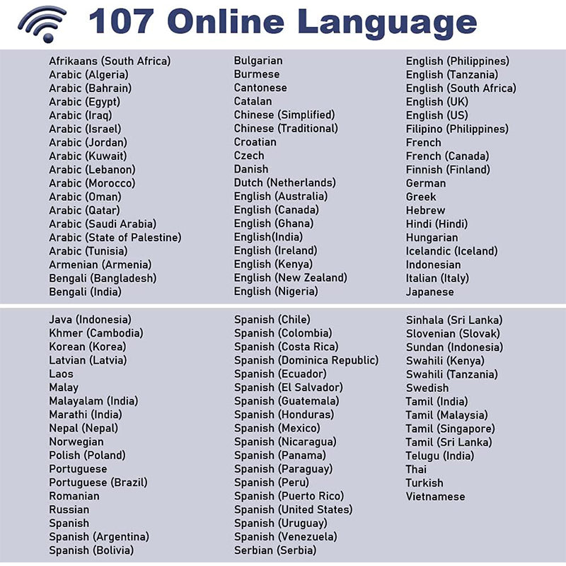 Traducteur photo audio hors ligne 107 langues avec écran tactile - Blxck France
