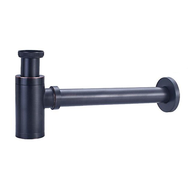 Siphon lavabo noir en laiton avec vidange Pop-Up - Blxck France