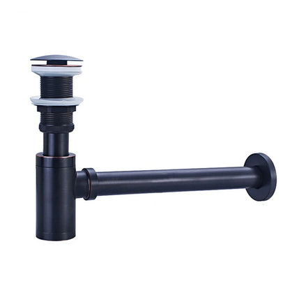 Siphon lavabo noir en laiton avec vidange Pop-Up - Blxck France